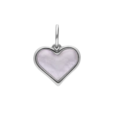 Lucardi - Dames Stalen bedel hart - Hanger - Staal - Zilverkleurig