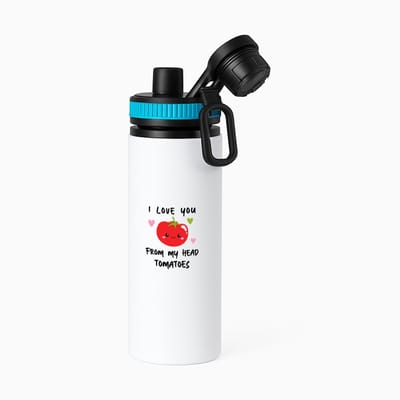 Hacebo® - Relatie cadeau - waterfles met draaidop blauw - Relatie - Jubileum cadeau - Love geschenk - gift - Valentijn cadeautje voor hem en haar - Cadeau voor mannen en vrouwen - Valentijnsdag cadeau - water fles - 850ML