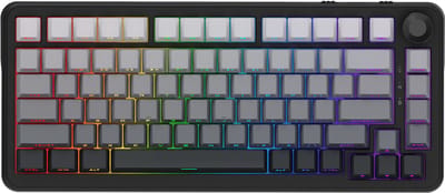 Ajazz AK820 MAX – Mechanisch Toetsenbord 75% RGB – Draadloos Tri-Mode Gaming Keyboard – Hot Swap – Compact QWERTY – 82 Keys – 8000mAh – Zwart/Grijs