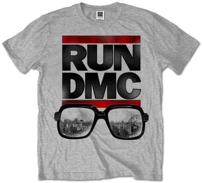 Run DMC - Glasses NYC Heren T-shirt - M - Grijs