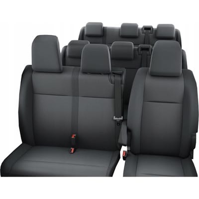 COMFORT Autostoelhoes Set - Op maat gemaakt - Geschikt voor Citroen JUMPY III vanaf 2016 - 9-persoons - Jacquard - T06 Antraciet/Zwart