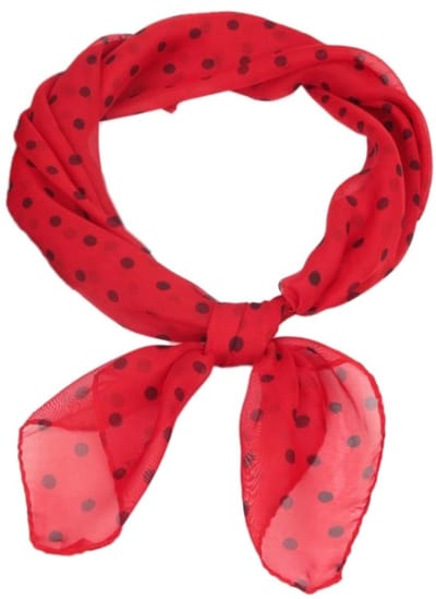 Allecto - Elegante zijden sjaal - gestippelde hoofddoek - chiffon halsdoek - 65 x 65 cm - vierkante sjaal - ideaal voor dames - stijlvol accessoire