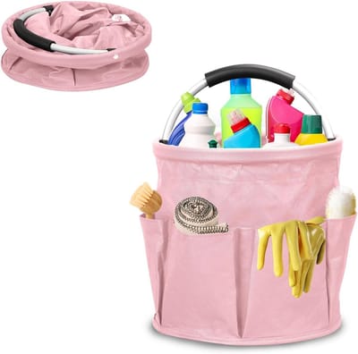 Vouwbare Schoonmaaktas met Handvat en Zes Compartimenten voor Binnen, Tuin en Badkamer, Ideaal voor Organisatie en Opslag