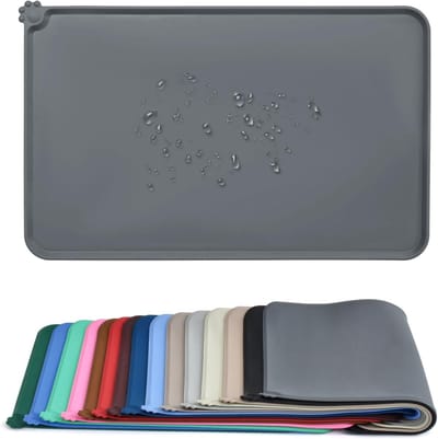 Famanu – Siliconen waterdichte honden- en kattenvoermat, antislip dierenvoermat, 47 x 30 cm, gemakkelijk te reinigen