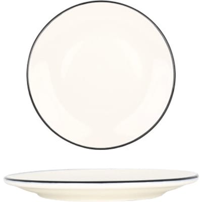 Bonna Dinerbord - Linea Black - Porselein - 25 cm - set van 6