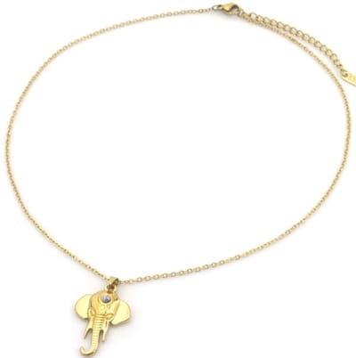 Ketting met Hanger - Goudkleurig - Olifant - RVS - Stainless Steel