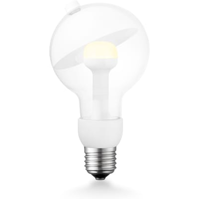 Design LED Lichtbron Move Me - Wit - G80 Sphere LED lamp - 8/8/13.7cm - Met verstelbare diffuser via magneet - geschikt voor E27 fitting - 3W 220lm 2700K - warm wit licht