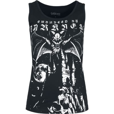 Gothicana by EMP - Gothic Top - Top met vleermuisprint - S tot XXL - voor Vrouwen - zwart