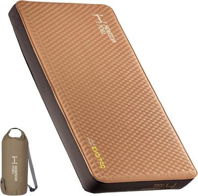 Kampeermatras Zelfopblazend - Slaapkussen XL - Comfortabel Kamperen - Hybride Lucht Schuim - 11cm Dik - Bruin
