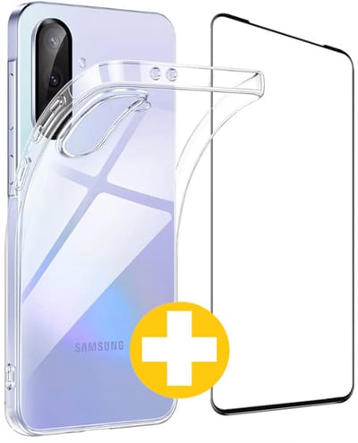 Hoesje en Screenprotector Combi Geschikt Voor Samsung A36 - Transparant Hoesje + Premium Screenprotector