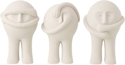 J-Line decoratie Beeldje Bollie - polyresin - large - set van 3