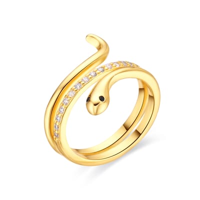 Luxenter Ring met glanzende zirkonia, afgewerkt in 18 karaats geelgoud - Sasso