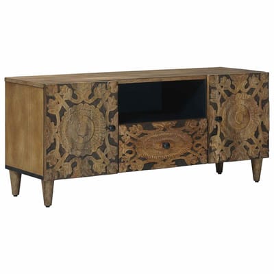 vidaXL - TV - Kast - Bruin - 105 - x - 33,5 - x - 46 - cm - Massief - Mango - Hout
