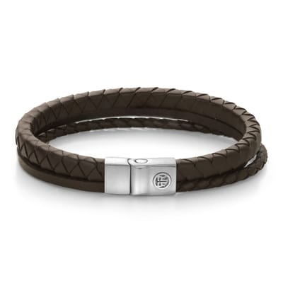 Rebel and Rose RR-M0065-S - Full Metal Premium Combo 9 mm Brown - Armband-Maat L