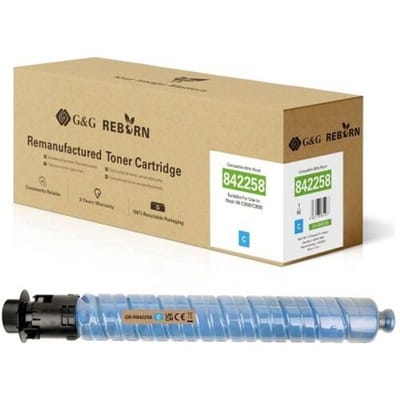 G&G Toner vervangt Ricoh 842258 Compatibel Cyaan 19000 bladzijden GR-R842258