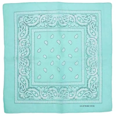 Fako Fashion - Bandana - Hoofddoek - Mondbescherming - Zakdoek - Paisley - Mintgroen - 3 Stuks