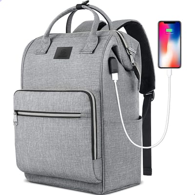 AG Rugzak & laptoptas - Grijs- rugtas -Geschikt voor 15.6 inch laptop - 25L - laptopvak - laptoptassen Anti Diefstal waterafstotend - voor dames, heren, jongens en meisjes - Inclusief Usb Oplaadstation - grijs