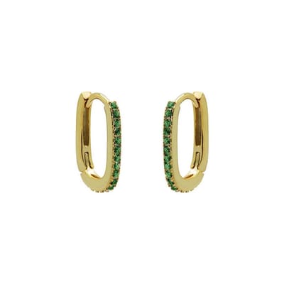 Karma Oorringen hoop ovaal goud Groen