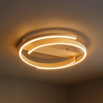 FISCHER & HONSEL LED plafondlamp CIRCLY, zandkleurig, Ø 56 cm, afstandsbediening CCT dimbaar