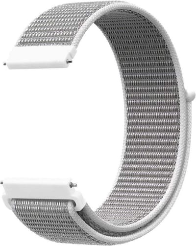 Nylon bandje - geschikt voor Garmin Venu 2s / 3s / 4 (41mm) / Vivoactive 4s / Forerunner 255s / 265s - Huawei Watch GT 5 Pro - 42mm / GT 6 / GT 5 / GT 4 - 41mm - lichtgrijs