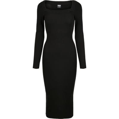 Urban Classics Long Knit Dames Lange jurk - zwart - XS