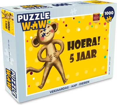 Puzzel Verjaardag - Aap - Dieren - Legpuzzel - Puzzel 1000 stukjes volwassenen