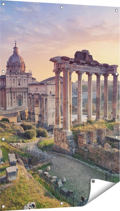 Gards Tuinposter Romeins Architectuur in Rome, Itali� - 80x120 cm - Tuindoek - Tuindecoratie - Wanddecoratie buiten - Tuinschilderij