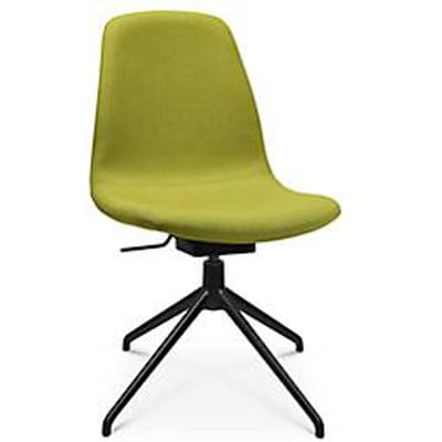 Conferentiestoel Topstar Sitness Life 1.1, draaibaar/zitting in hoogte verstelbaar, zonder armleuningen, B 460 x D 390 x H 450-480 mm, 4-poots onderstel, aluminium zwart mat & stof, geel