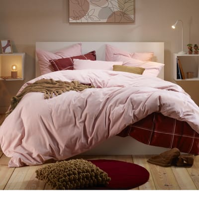 Moodit Dekbedovertrek Freya Pearl Pink - Eenpersoons - 140 x 220 cm - Katoen Flanel