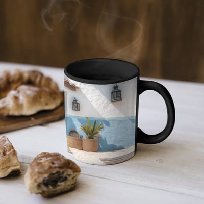 Magische Mok - Foto op Warmte Mokken - Koffiemok - Deur - Manden - Planten - Magic Mok - Beker - 350 ML - Theemok