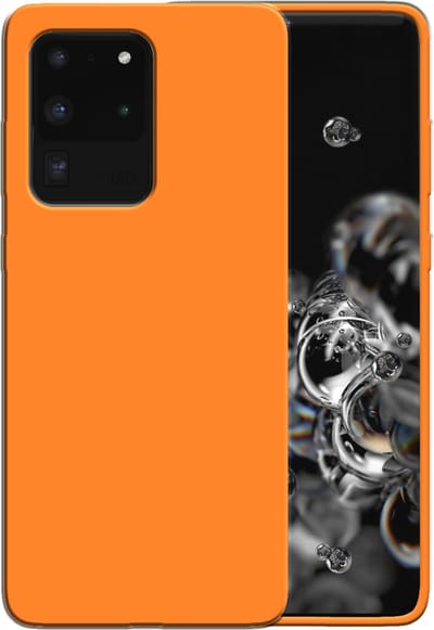 Smartphonica Siliconen hoesje voor Samsung Galaxy S20 Ultra case met zachte binnenkant - Oranje geschikt voor Samsung Galaxy S20 Ultra