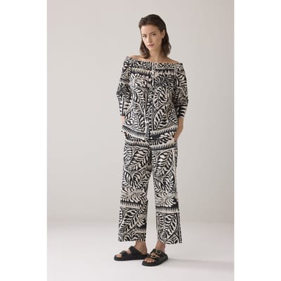 Summum Woman Blouse Two Tone Print Black Größe: 38 | Blusen Outlet | Damen | Schwarz