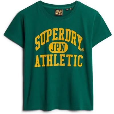 Superdry - Varsity T-shirt met flockprint en aansluitende pasvorm - Dames - T-shirts