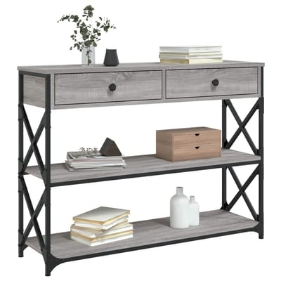 vidaXL - Wandtafel - 100x28x75 - cm - bewerkt - hout - grijs - sonoma - eikenkleurig