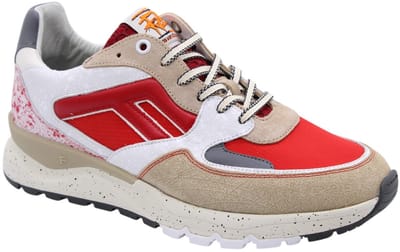 Floris van Bommel - DE TREENER 01.42 - Lage sneakersVrije tijdsschoenenHeren sneakers - Kleur: Rood - Maat: 41.5