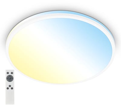 BRILONER Pulup - LED Plafonniere - dimbaar - plafondlamp met afstandsbediening - timer - nachtlamp functie - kleurtemperatuurregeling CCT - Ø49 - wit