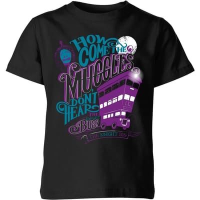 Harry Potter Knight Bus kinder t-shirt - Zwart - 134/140 (9-10 jaar)