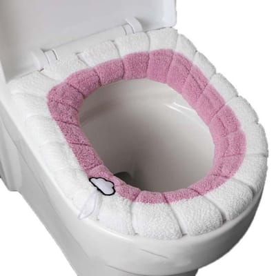Bovista Wc Bril Hoes - Toiletbril Cover - Toiletbril - Wc Deksel - Wasbaar - Verwarmde Wc Bril - (Niet Elektrisch) - Zacht - Wolk - Roze