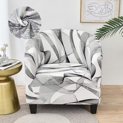Levivel Clubfauteuilhoes Stretch Fauteuilhoes Bedrukte Kuipstoelhoes Woonkamerbankhoes Spandex Bankhoes Ontworpen Voor Barbalie Familie Kamer 1 PC