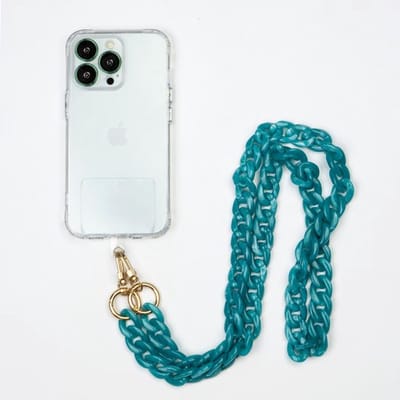 Casemania Universele Telefoonkoord met Kralen - Verstelbare Pols Ketting - Koord voor Telefoon - Turquoise