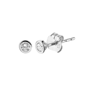 YO&NO - Oorbellen - Witgoud - Oorknoppen - Zirkonia - 3mm - Sieraden vrouw - 14k - 585 Goud