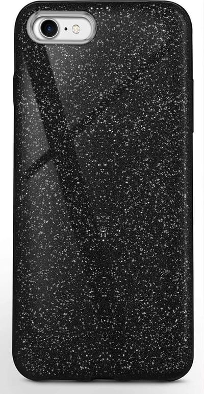LuxeBass iPhone 7/8 SE (2020) - Glitter Siliconen - Zwart - telefoonhoes - gsm hoes - gsm hoesjes