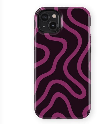 DripCase Curvy Lines Hoesje geschikt voor iPhone 14 Plus | Backcover met Mag | Design Tough Case geschikt voor iPhone 14 Plus Velvet Mood