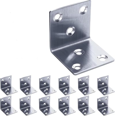 Hoekbeugel 90 Graden - Hoekhoek L-vorm - Hout Metaal Bevestigen - Roestvrij Staal Corrosiebestendig - 50x50x50mm Dikte 1.9mm - Zilver