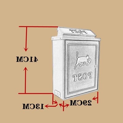 Wand brievenbus - Pakketbox buiten - Post ontvangen - Afsluitbaar ontwerp - 29 x 13 x 41 cm - Antiek aluminium