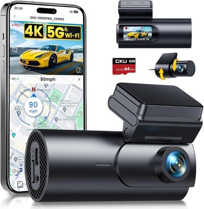 TIM® Dashcam Voor En Achter - Dashcam - Parkeermonitor - Nachtzicht - Zwart - 5cm x 10cm x 4cm