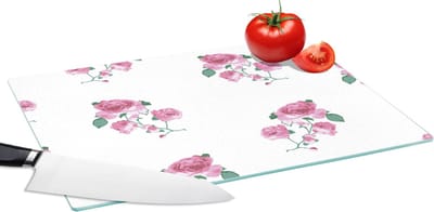 Glazen Snijplank - 39x28 - Rozen - Patronen - Bloemen - Snijplanken Glas