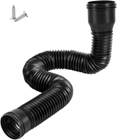 Regenpijp Verlengstuk - Dakgoot Afvoer - Waterafvoer Optimaliseren - Flexibel Universeel - 59 Inch Lengte - Zwart