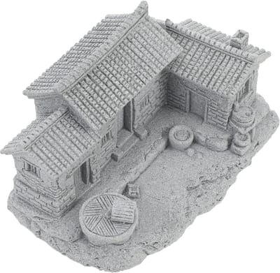 Miniatuur Huis - Tuindecoratie Ornament - Bonsai Decoreren - Chinese Stijl - 9.5 x 6.4 x 5.5 cm - Grijs