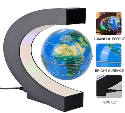 Allero Wereldbol - Wereldbol met Verlichting - Magnetisch Zwevende Wereldbol - Wereldbol Lamp - 3 Warme Kleuren - LED verlichting